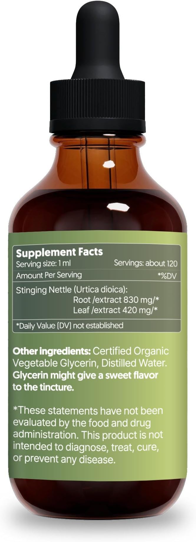 Stinging Nettle Leaf and Root 4 fl oz Liquid Extract - Natural Urinary &amp Kidney Support for Man and Woman - Organic Urtica Dioica - High Potency Herbal Supplement - 60-Day Supply