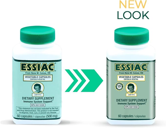 ESSIAC Tea All-Natural Herbal Extract Capsules – 60 Capsules | Powerful Antioxidant Blend to Help Promote Overall Health &amp Well-Being | Original Formula Since 1922