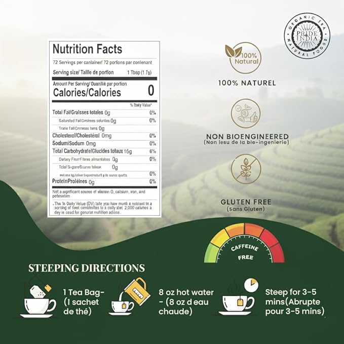 Pride Of India - Natural Herbal Tea Chest - 72 Tea Bags Assorted - Hand packed Best for Gifting Holidays Tea Parties Corporate/Restaurant Use - Healthy Supplemental Teas Beautiful Box &amp Clear