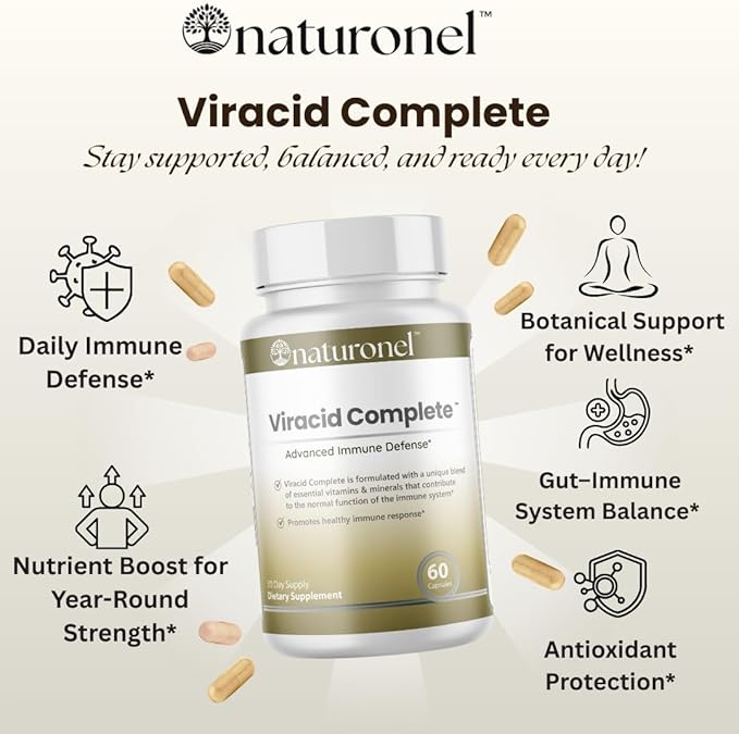 Viracid Complete (3 Pack) Comprehensive Immune Formula with Elderberry Echinacea Garlic Zinc L-Glutamine &amp Turmeric 95% Curcuminoids | Premium Supplement Made in USA GMP Certified