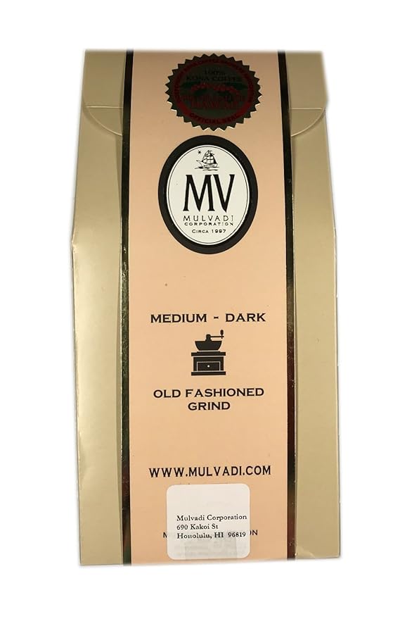 Mulvadi 100% Ground Kona Coffee 7 Oz