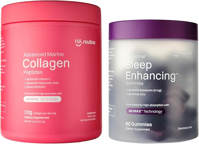 Advanced Marine Collagen Peptides+ &amp Liposomal Sleep Gummies – Supports Skin Joints &amp Restful Sleep