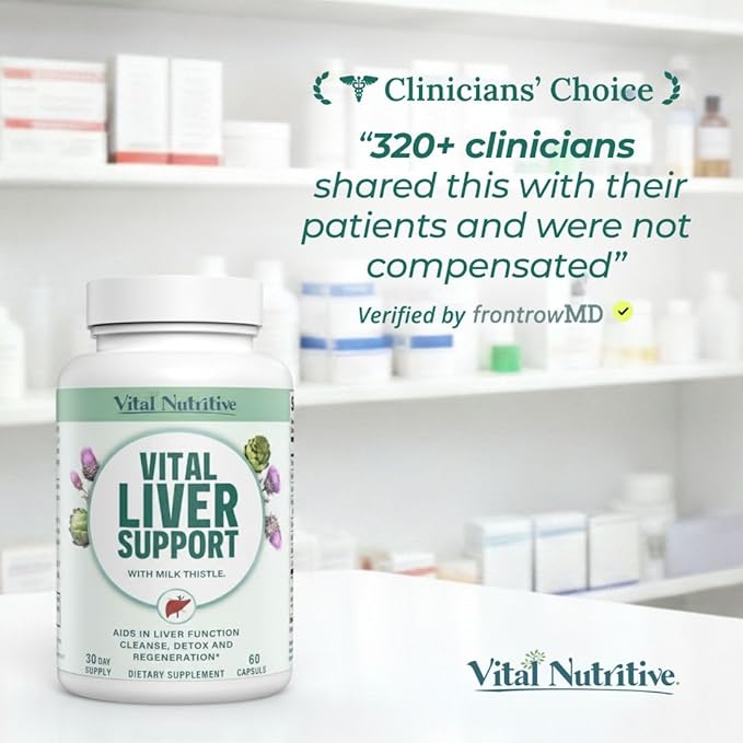 Vital Liver Support New Formula Liver Supplement and Liver Vitamin – 9-in-1 Liver Health FormulaCleanse &amp Repair Formula with Organic Milk Thistle Supports Liver Health Cleanse