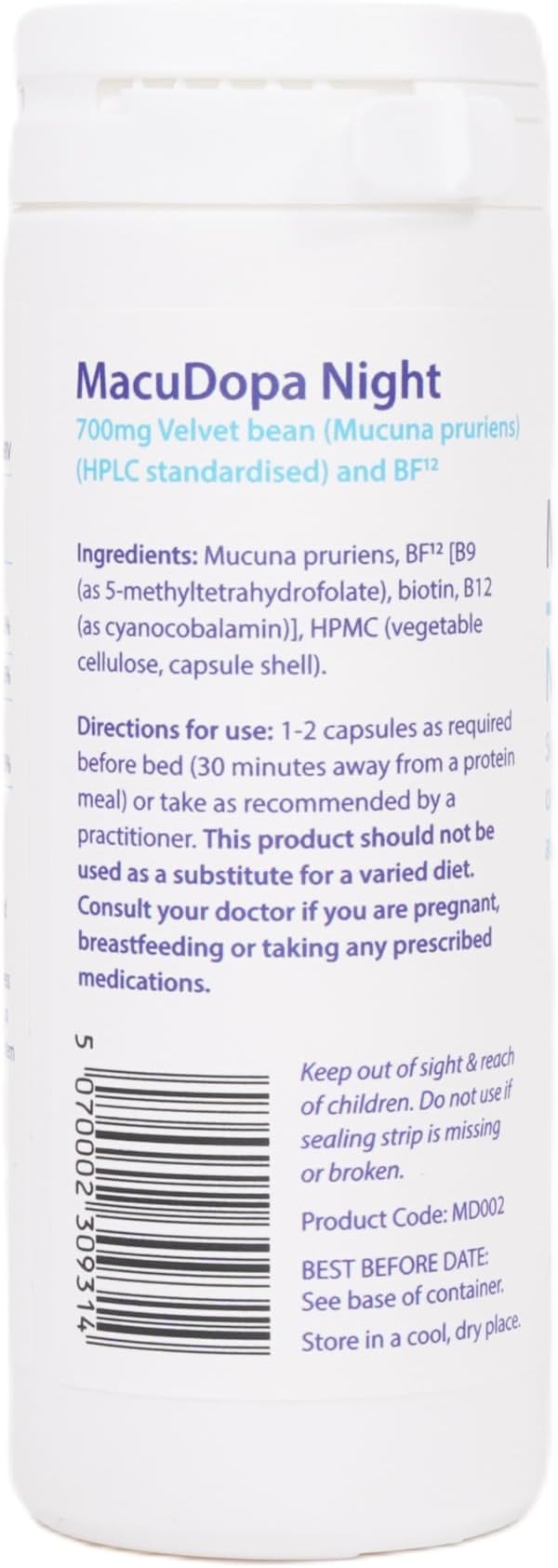 Night Capsules 700mg Proprietary Blend 63% HPLC standardised Levodopa. 60 Veggie Capsules