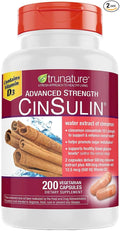 trunature Advanced Strength CinSulin 500mg. 200 Vegetarian Capsules (2 Pack)