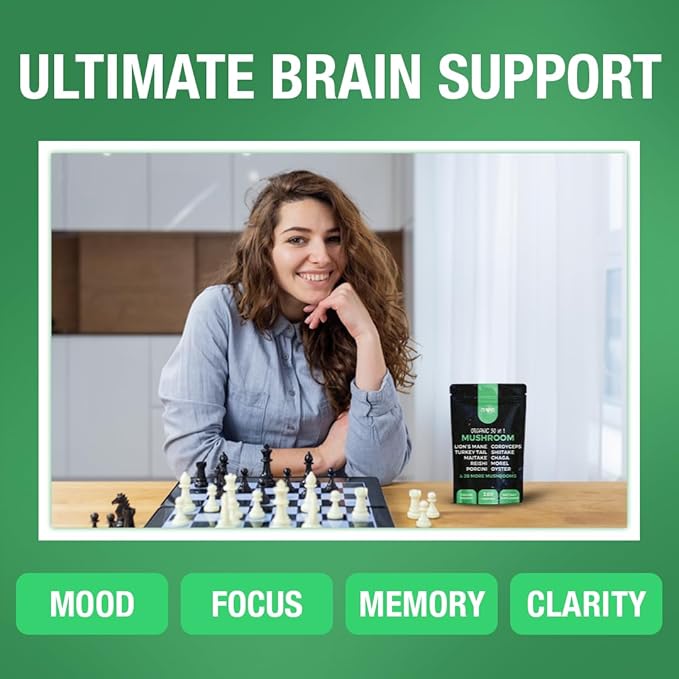 30 in 1 Ultimate Mushroom Supplement - 180 Mushroom Capsules Organic - Lion’s Mane Cordyceps Chaga Reishi Turkey Tail Mitake Shiitake &amp More - Brain &amp Immune Support
