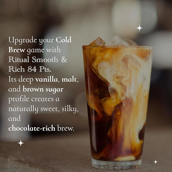 Ritual Specialty Coffee - Colombian Single Origin Ground Coffee Low Acid Smooth &amp Rich SCA 84+ Score (Caramel Vanilla Cocoa) Medium Roast 12oz (340g) 100% Arabica Castillo Variety