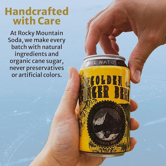 Rocky Mountain Soda 24‑Pack 12 Fl Oz Cans Small‑Batch Craft Soda Pop Gluten‑Free Vegan Organic Cane Sugar No Preservatives No Added Sodium Lemon-Limeade Soda Pop