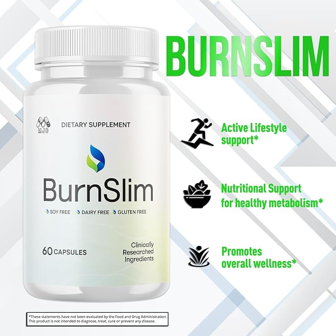 (5 Pack) Burn Slim Capsules Official Burnslim Pills with All Natural Ingredients Advanced Burn Slim Health and Wellness Supplement Supporting Active Lifestyle for Women and Men (300 Capsules)
