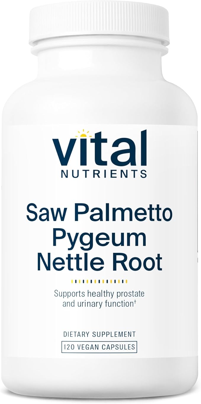 Vital Nutrients Saw Palmetto with Pygeum &amp Nettle Root - Vegan Saw Palmetto for Men Supports Healthy Prostate Function* - Gluten Dairy Soy Free - 120 Capsules