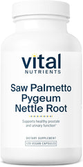 Vital Nutrients Saw Palmetto with Pygeum &amp Nettle Root - Vegan Saw Palmetto for Men Supports Healthy Prostate Function* - Gluten Dairy Soy Free - 120 Capsules