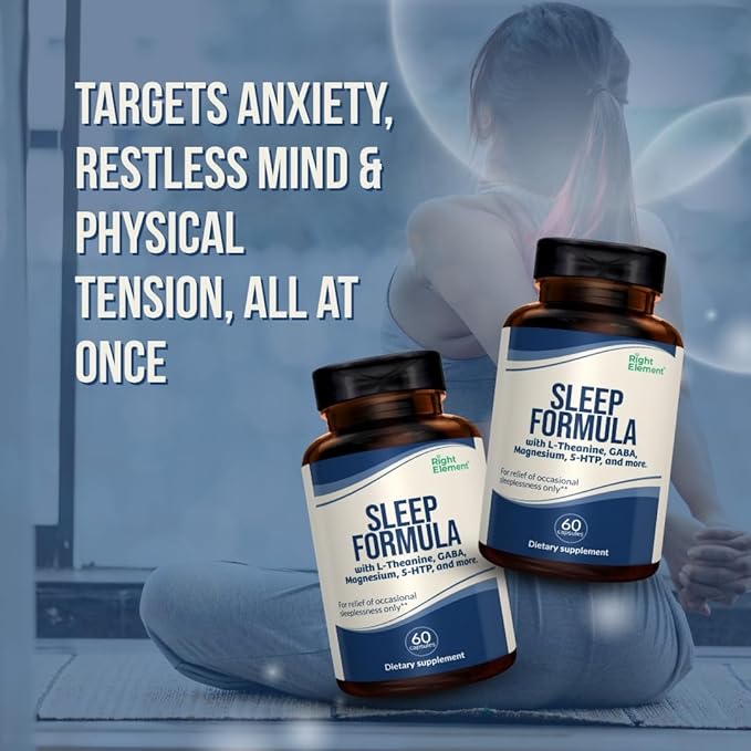 Sleep Formula with L-Theanine GABA Magnesium 5-HTP and More (1-Pack)