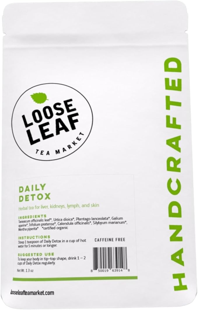 Daily Detox Cleansing Herbal Tea Caffeine Free Organic Loose Leaf Tea for detoxing