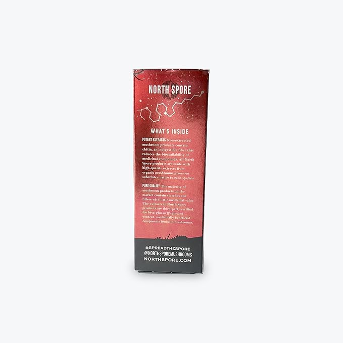North Spore Reishi Mushroom Extract Tincture | High Potency Organic Ganoderma lucidum 100% Fruiting Bodies | Non-GMO Vegan - 4oz