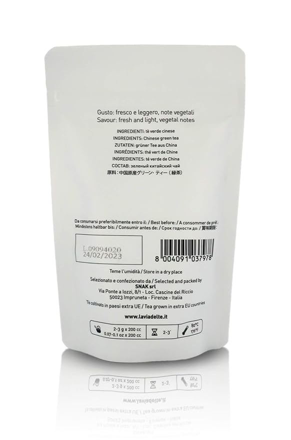 La Via del Te Special Gunpowder Chinese Loose-Leaf Green Tea in Pouch 50g / 1.76oz (Pack of 2 Pieces)