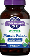 Oregon's Wild Harvest Muscle Relax Herbal Supplement Vegan Capsules with Valerian Hops and Skullcap - USDA Certified Organic - 180 Count