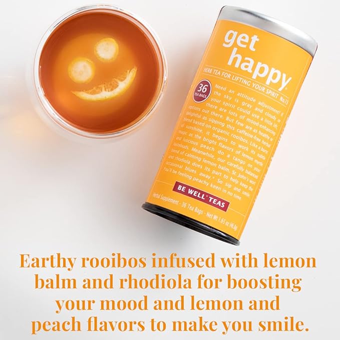 The Republic of Tea Be Well Teas No. 13 Get Happy Herbal Tea For Lifting Your Spirits Refill Pack of 250 Tea Bags