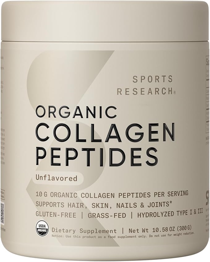 Sports Research Organic Collagen Peptides (Unflavored - 30 Servings) Hydrate Electrolytes Powder Packets (Variety Pack - 16 Servings) and Whey Protein Isolate (Vanilla Flavor - 26 Servings)