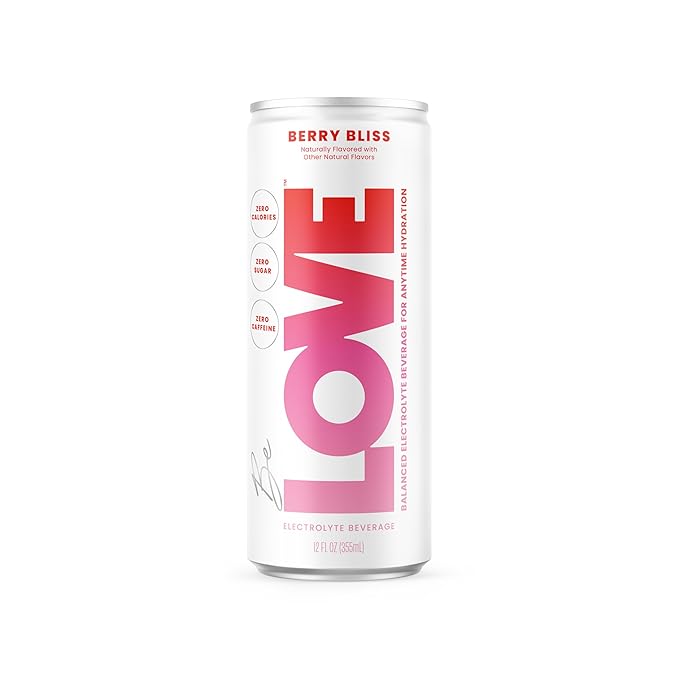 Be LOVE™ Lightly Flavored Still Electrolyte Drink — Non-Carbonated Zero Sugar Zero Calories Zero Caffeine — Clean Daily Hydration (Pack of 12 Berry Bliss)