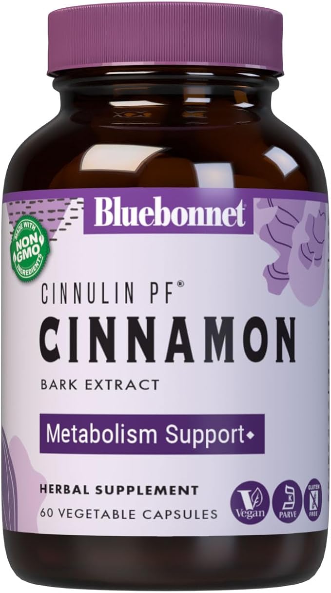 Bluebonnet Cinnulinpf Cinnamon Bark Extract Supplement 60 Count White