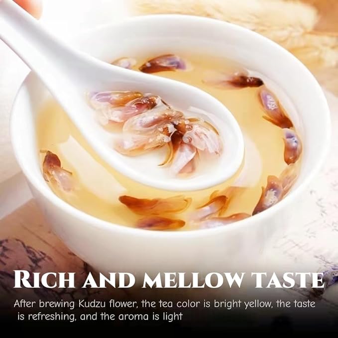 JINQI Kudzu flower Tea Ge Hua 葛花 3.52oz/100g (1.76oz/50g*2) Pueraria Lobata Flower Ge Scented Skin Care Flower Holiday Gifts Tea Gifts