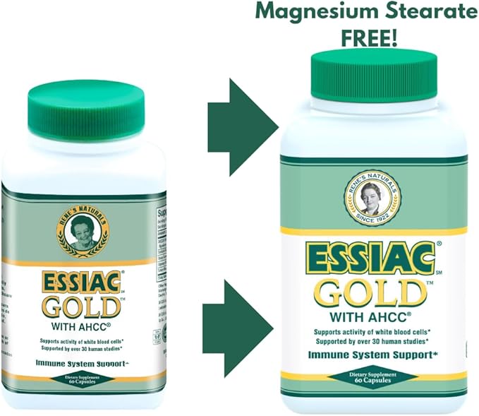 Essiac Gold® with AHCC® – Premium Immune System Booster – 60 Herbal Capsules