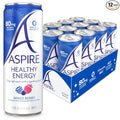 ASPIRE® Mixed Berry Healthy Energy Drink 80mg Natural Caffeine Zero Sugar No Carbs Keto Friendly 12 Pack Green Tea Sugar Free Drink Low Caffeine Zero Calorie