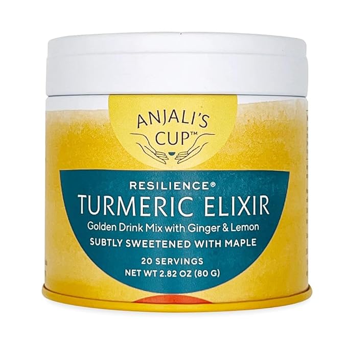 Anjali’s Cup Resilience Turmeric Elixir | Ginger &amp Lemon | Subtly Sweetened | 100% Organic | 20 Servings