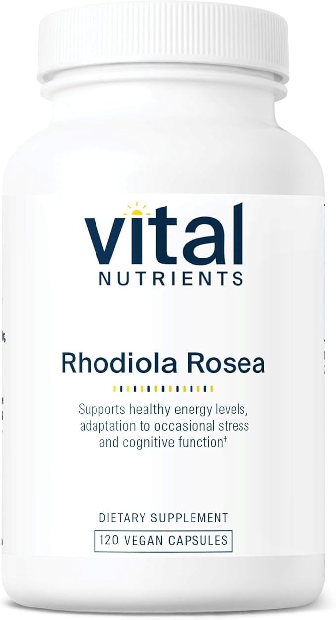 Vital Nutrients Rhodiola Rosea - Rhodiola Supplement for Healthy Energy Memory and Stress Support - Gluten Dairy Soy Free - Non-GMO - 120 Capsules