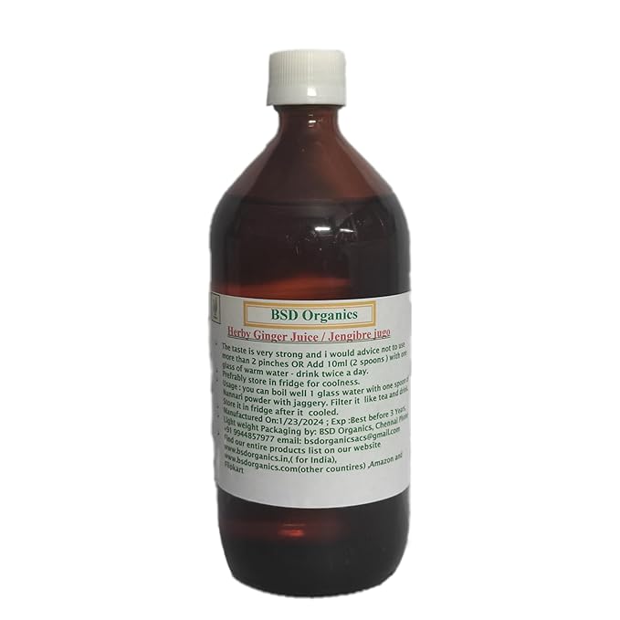 BSD Organics HerbY Ginger Juice/Jengibre jugo/Adarak juice (1lit/33.8)