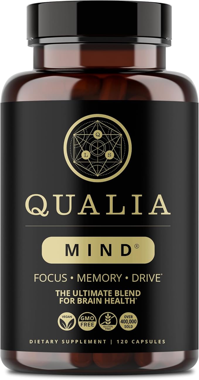 Qualia Mind | The Ultimate Blend for Brain Health* | Doctor-Formulated Nootropic to Fuel Focus &amp Concentration* | Supports Long Term Brain Health| Maintain Drive &amp Productivity