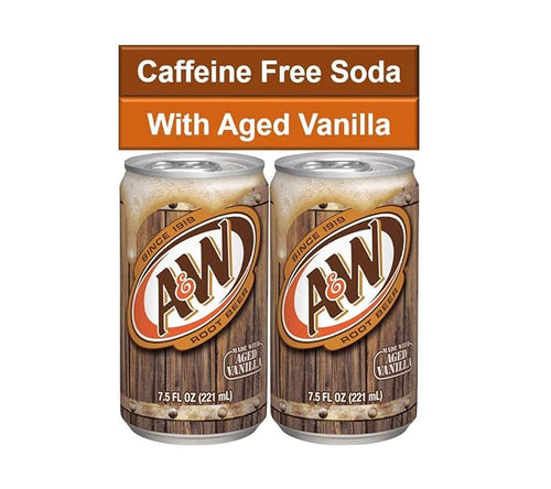 A&ampW Root Beer Mini Soda Cans 7.5 oz Soft Drinks Bulk Snacks Pack Small Refrigerator &amp Snack Pantry Drink 12 Count Beverage Bedroom &amp Kitchen Supplies