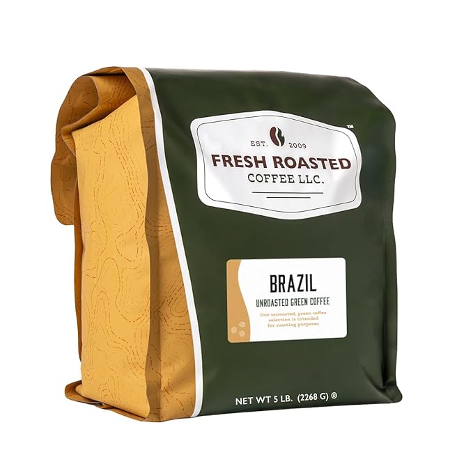 Fresh Roasted Coffee Unroasted Brazil Kosher 5 Pound