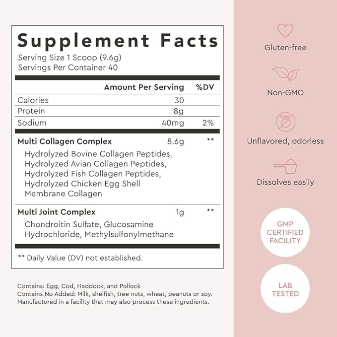 Alaya Multi Collagen Powder (40 Servings) &amp Micronized Creatine Monohydrate (5 g) Bundle – Unflavored Non-GMO Supplements for Muscle Energy Skin Hair &amp Joint Support