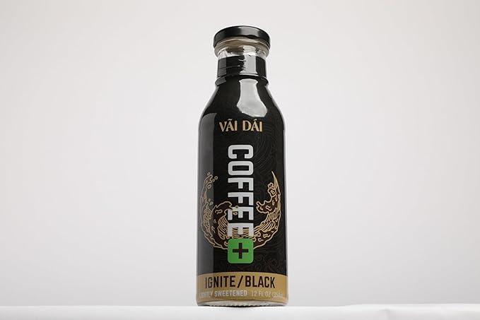 Vai Dai Coffee Black 12-pack 12 Fl Oz - Lightly Sweetened Ready-to-Drink Functional Adaptogens &amp Nootropics for Energy Focus &amp Mental Clarity with Lion’s Mane Ashwagandha Mushrooms &amp