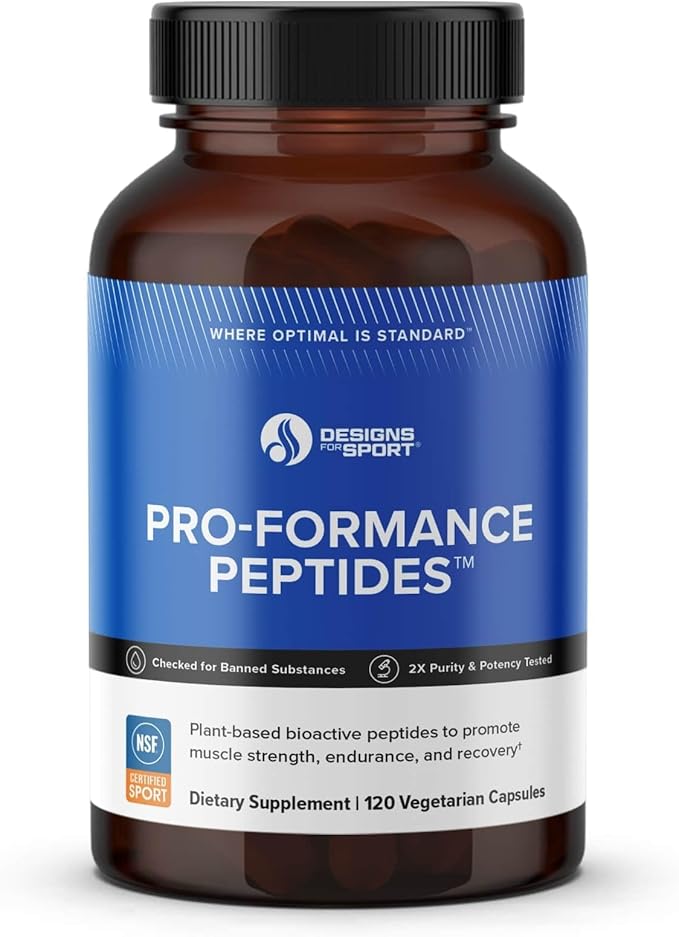 Designs for Sport Pro-Formance Peptides - Supports Muscle Growth &amp Recovery* - Athlete Formula to Support Peak Performance* - NSF Certified for Sport - 120 Vegetarian Capsules