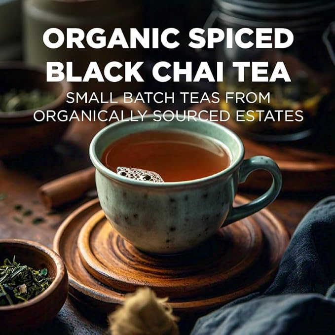 Maud's Organic Chai Tea Pods 48 ct Single Serve Tea Pods – 100% Gourmet Blended Tea Leaves Compatible with Keurig K Cups Maker