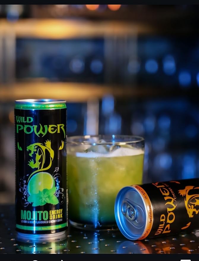 Wild Power Energy Drink Mojito Flavor 8.4 fl oz (250 mL) Slim Cans 24 Pack