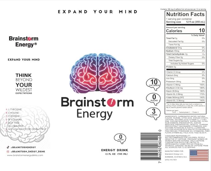 Brainstorm Energy Drink 12 Pack Case