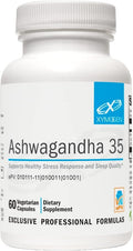 XYMOGEN Ashwagandha 35 - Patented Purified Ashwagandha Root + Leaf Extract (35% Withanolide Glycosides) - Supports Healthy Stress Response Relaxation and Quality Nighttime Rest (60 Capsules)