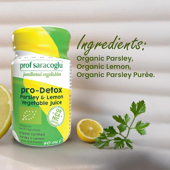 Prof Saracoglu Broccoli Shot + Parsley Lemon Shot | Plant-Based Wellness Bundle with Botanical Sprout &amp Herbal Juice Blend | Ready-to-Drink Daily Total 10 Herbal Shots