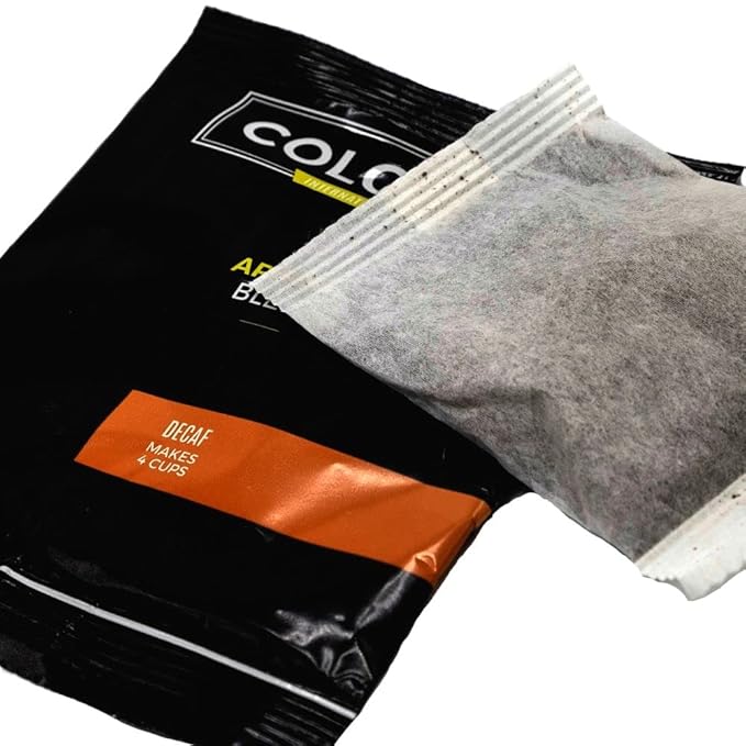 Colonial In-Room Decaf Ground Coffee Filter Packs for Hotel Rooms Decaffeinated Dark Roast 0.50 Ounce (Pack of 150) Use with 4-Cup Drip Coffee Machine