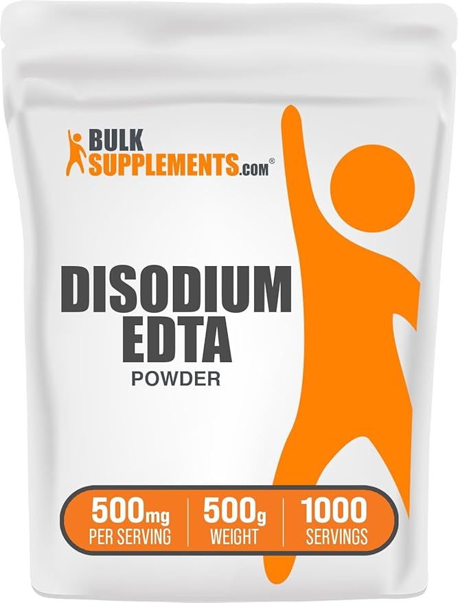 BulkSupplements.com Disodium EDTA Powder - EDTA Disodium Salt Food Additive - Food Grade Pure &amp Gluten Free 500mg per Serving 500g (1.1 lbs) (Pack of 1)