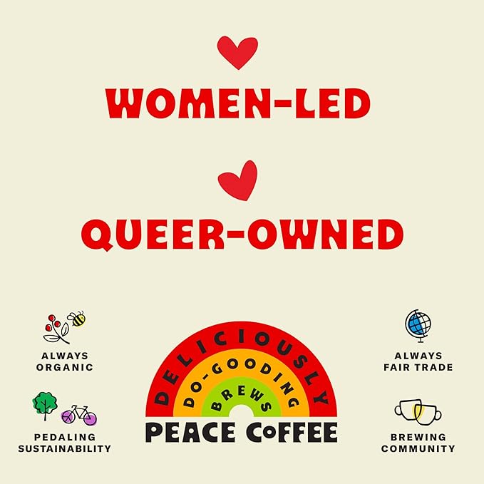 Peace Coffee Decaf French Roast | 20 oz Whole Bean Dark Roast | Organic Fair Trade | Rich Bold Flavor | Shade Grown Fresh Roasted