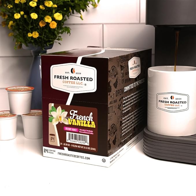 Fresh Roasted Coffee French Vanilla Flavored Coffee Pods 96 Count
