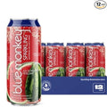Blue Monkey Sparkling Watermelon Juice - Real Fruit Juice No Sugar Added All Natural Lightly Carbonated Halal Certified - Refreshing Tropical Sparkling Water Alternative - 11.2oz (330ml) 12 Pack