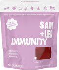 SAM+LEO Immunity Gummies with Elderberry Echinacea Zinc &amp Vitamin C for Kids &amp Teens – Immune Support Supplement Gummies | Vegan &amp Gluten Free Supplement – Berry Flavor (60 Count)