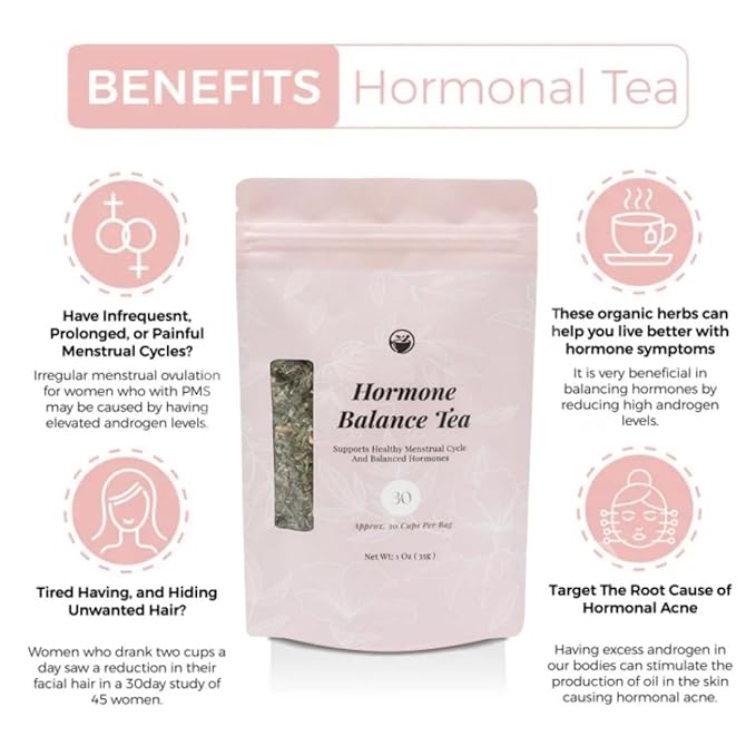 Herbal Tea for Hormone Balance - Organic Loose Leaf Tea for Women’s Wellness Spearmint Flavor (35g)