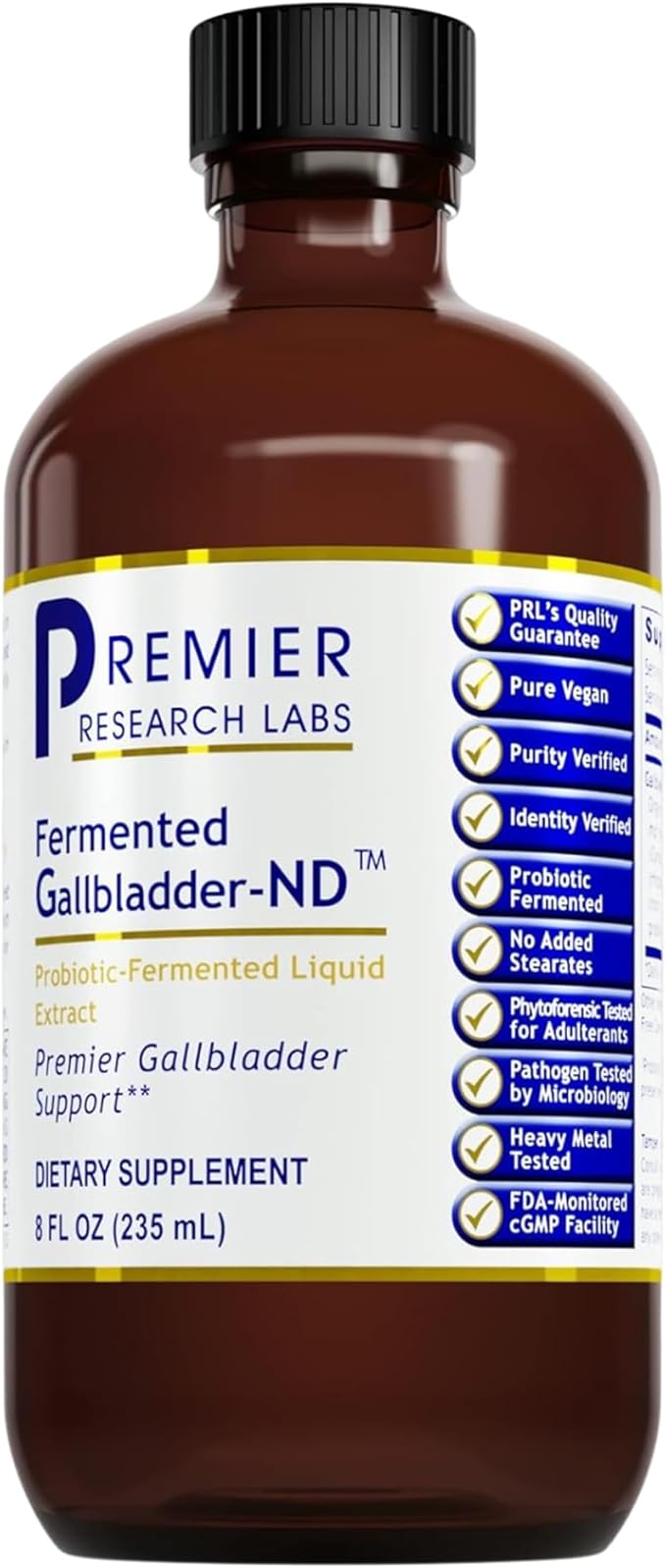 Premier Research Labs Fermented Gallbladder-ND - Gallbladder Cleanse Milk Thistle and Artichoke Extract Milk Thistle Liquid Drops Tincture Supplement with Antioxidants Turmeric - 8 Fl Oz Bottle