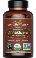 Ceylon Cinnamon Shop CinnaGuard™ Organic Ceylon Cinnamon Capsules | Extra Strength | 4 Month Supply | 120 Count - Non-GMO &amp Gluten Free Supplement